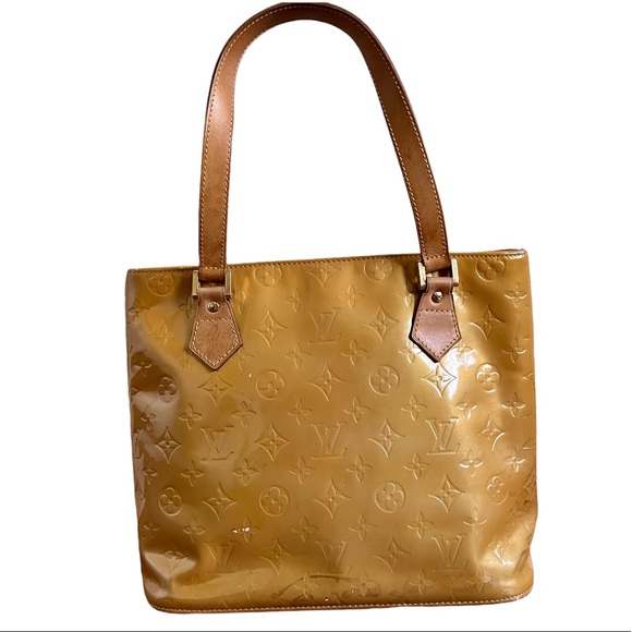 Louis Vuitton • 2pc Set Authentic Yellow Vernis Houston Bag and Trifold Wallet - Picture 3 of 16